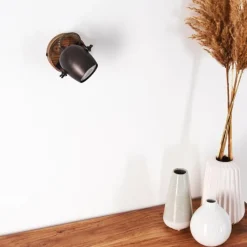 Luminaires Rustiques-hofstein Applique murale Kuah Noir, 1 lumière