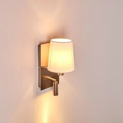 Lampes En Tissu-hofstein Applique murale Kublis LED Nickel mat, 2 lumières