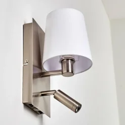 Lampes En Tissu-hofstein Applique murale Kublis LED Nickel mat, 2 lumières