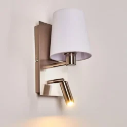 Lampes En Tissu-hofstein Applique murale Kublis LED Nickel mat, 2 lumières