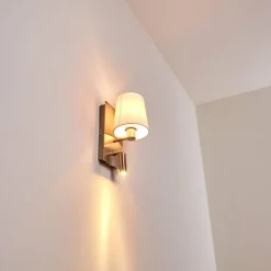 Lampes En Tissu-hofstein Applique murale Kublis LED Nickel mat, 2 lumières