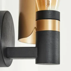 Lampes Vintages & Rétros-hofstein Applique murale Labansiek Laiton, Noir, 1 lumière