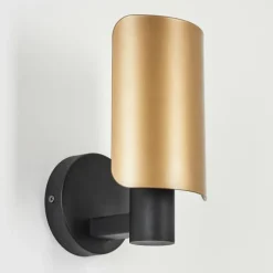 Lampes Vintages & Rétros-hofstein Applique murale Labansiek Laiton, Noir, 1 lumière