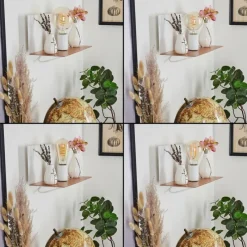 hofstein Applique murale Lafinur Brun, Couleur bois, Blanc, 1 lumière