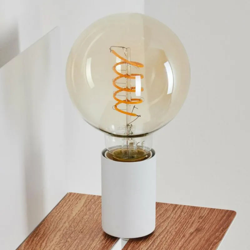 hofstein Applique murale Lafinur Brun, Couleur bois, Blanc, 1 lumière