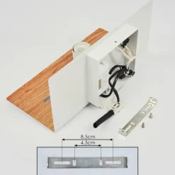 hofstein Applique murale Lafinur Brun, Couleur bois, Blanc, 1 lumière
