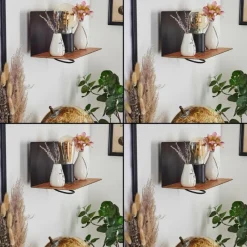 Luminaires Scandinaves-hofstein Applique murale Lafinur Brun, Couleur bois, Noir, 1 lumière