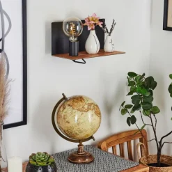 Luminaires Scandinaves-hofstein Applique murale Lafinur Brun, Couleur bois, Noir, 1 lumière