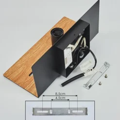 Luminaires Scandinaves-hofstein Applique murale Lafinur Brun, Couleur bois, Noir, 1 lumière