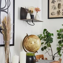 Luminaires Scandinaves-hofstein Applique murale Lafinur Brun, Couleur bois, Noir, 1 lumière