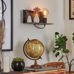 Luminaires Scandinaves-hofstein Applique murale Lafinur Brun, Couleur bois, Noir, 1 lumière