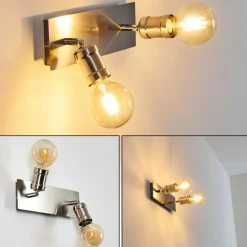 Lampes Vintages & Rétros-hofstein Applique murale Lagunita Nickel mat, 2 lumières