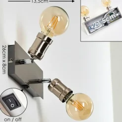 Lampes Vintages & Rétros-hofstein Applique murale Lagunita Nickel mat, 2 lumières