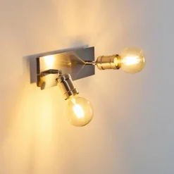 Lampes Vintages & Rétros-hofstein Applique murale Lagunita Nickel mat, 2 lumières