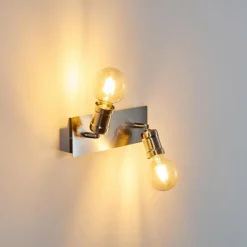 Lampes Vintages & Rétros-hofstein Applique murale Lagunita Nickel mat, 2 lumières
