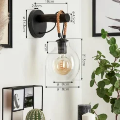 Lampes Vintages & Rétros-hofstein Applique murale Landrienne Écru, Noir, 1 lumière