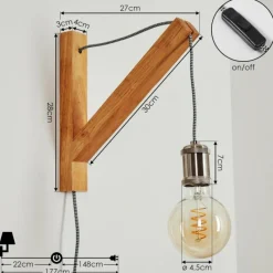 Luminaires Scandinaves-hofstein Applique murale Laveille Écru, Nickel mat, 1 lumière