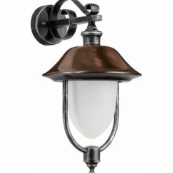 Luminaires Rustiques-Luminaires LCD Applique murale LCD Rendsburg Cuivre, Noir, 1 lumière