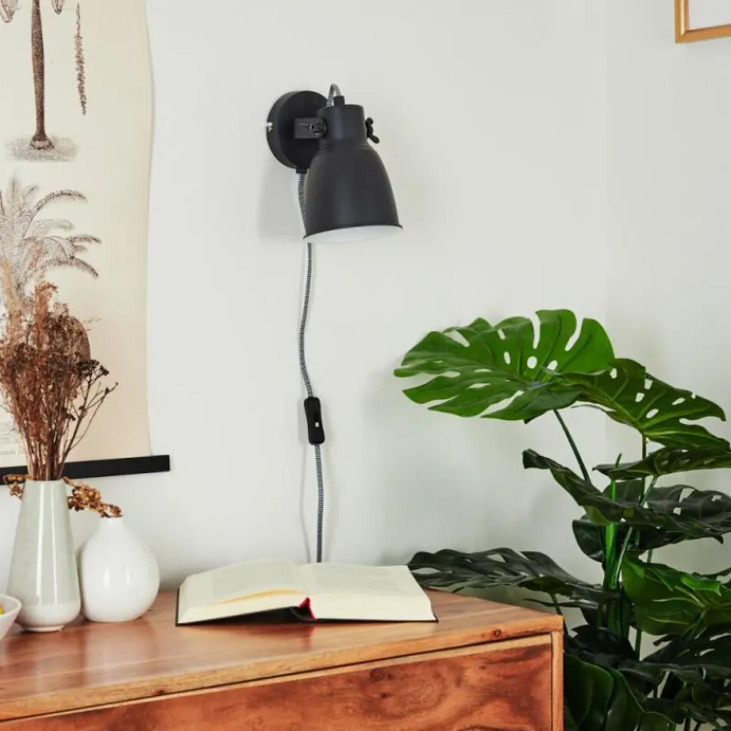 hofstein Applique murale Leiwoma Noir, 1 lumière* Appliques