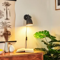 hofstein Applique murale Leiwoma Noir, 1 lumière* Appliques