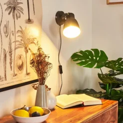 hofstein Applique murale Leiwoma Noir, 1 lumière* Appliques