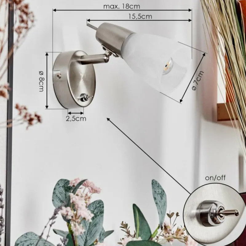 hofstein Applique murale Lejsta LED Nickel mat, 1 lumière