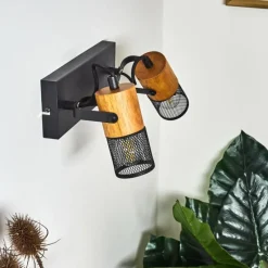 Luminaires Scandinaves-hofstein Applique murale Lenalau Noir, 2 lumières