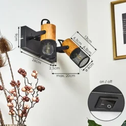 Luminaires Scandinaves-hofstein Applique murale Lenalau Noir, 2 lumières