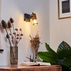 Lampes Vintages & Rétros-hofstein Applique murale Lengalau Noir, 1 lumière