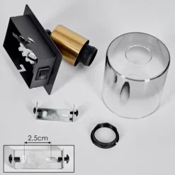 hofstein Applique murale Leteque Laiton, Noir, 1 lumière