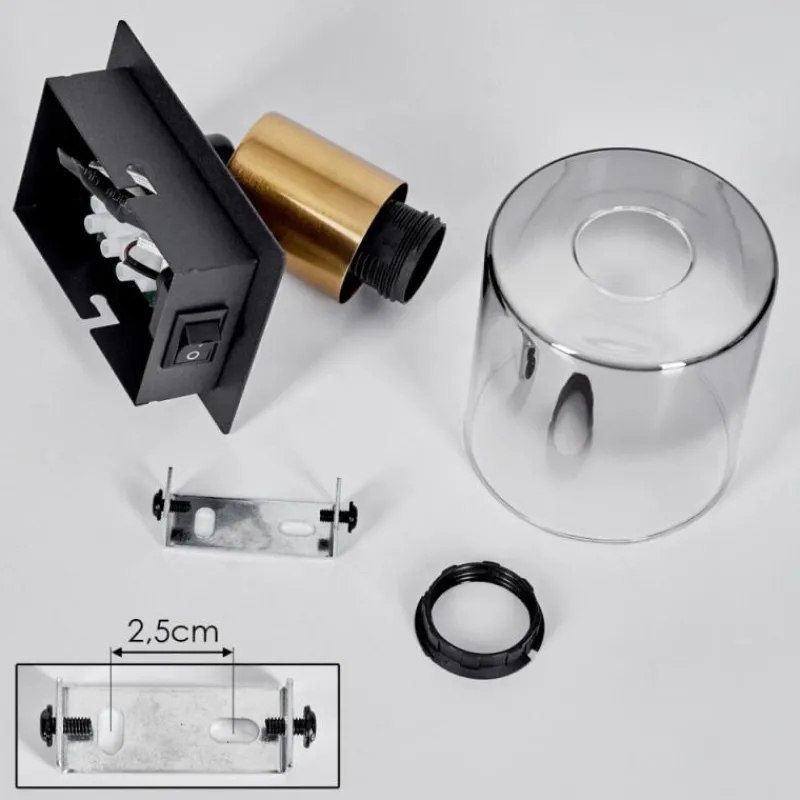 hofstein Applique murale Leteque Laiton, Noir, 1 lumière