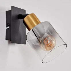 hofstein Applique murale Leteque Laiton, Noir, 1 lumière