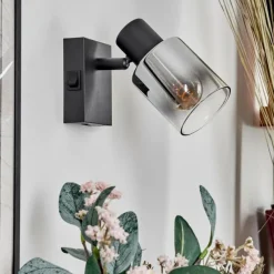 hofstein Applique murale Leteque Noir, 1 lumière