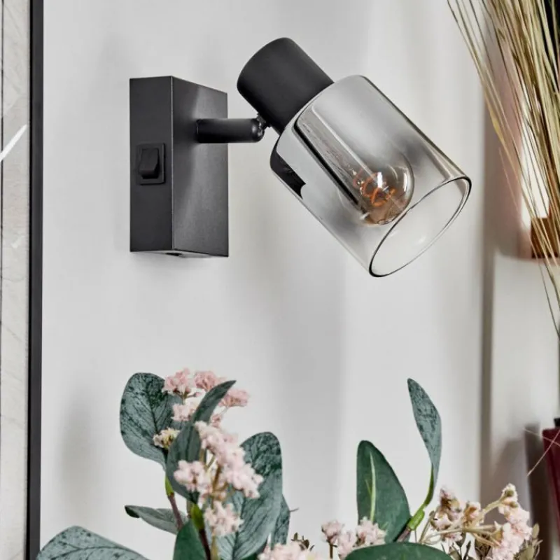 hofstein Applique murale Leteque Noir, 1 lumière