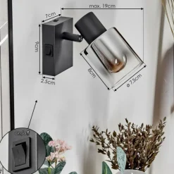 hofstein Applique murale Leteque Noir, 1 lumière