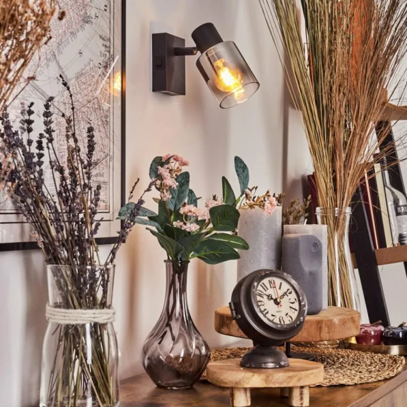 hofstein Applique murale Leteque Noir, 1 lumière