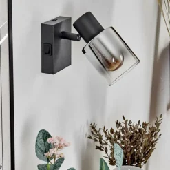 hofstein Applique murale Leteque Noir, 1 lumière