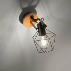 Lampes Industrielles-Luminaires Leuchten Direkt Applique murale Leuchten-Direkt JARO Bois clair, 1 lumière