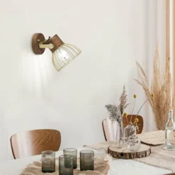 Lampes En Bois-Luminaires Leuchten Direkt Applique murale Leuchten-Direkt ALAMI Bois foncé, 1 lumière