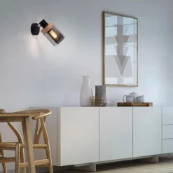 Suspension Verre Fumé-Luminaires Leuchten Direkt Applique murale Leuchten-Direkt PASQUAL Noir, 1 lumière