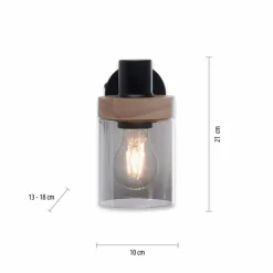 Suspension Verre Fumé-Luminaires Leuchten Direkt Applique murale Leuchten-Direkt PASQUAL Noir, 1 lumière