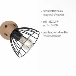 Lampes En Bois-Luminaires Leuchten Direkt Applique murale Leuchten-Direkt LAMI Écru, 1 lumière