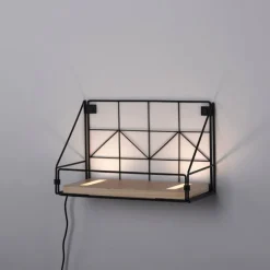 Lampes En Bois-Luminaires Leuchten Direkt Applique murale Leuchten-Direkt BOARD LED Brun, Noir, 1 lumière