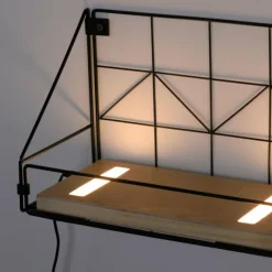 Lampes En Bois-Luminaires Leuchten Direkt Applique murale Leuchten-Direkt BOARD LED Brun, Noir, 1 lumière