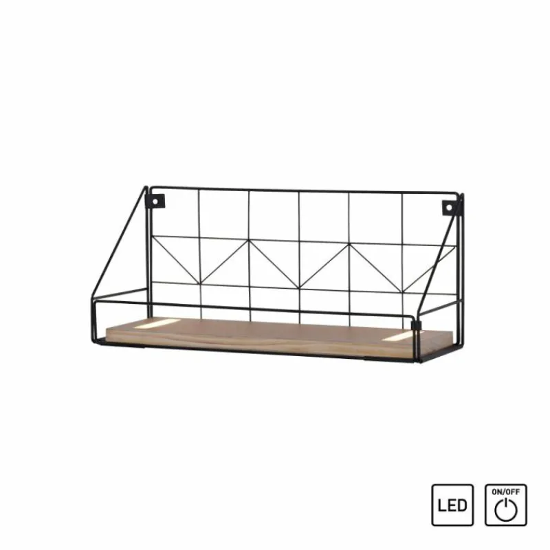 Lampes En Bois-Luminaires Leuchten Direkt Applique murale Leuchten-Direkt BOARD LED Brun, Noir, 1 lumière