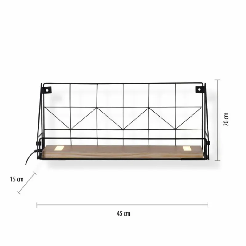 Lampes En Bois-Luminaires Leuchten Direkt Applique murale Leuchten-Direkt BOARD LED Brun, Noir, 1 lumière