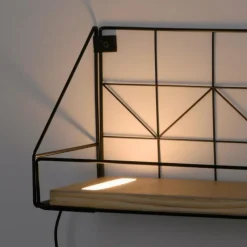 Lampes En Bois-Luminaires Leuchten Direkt Applique murale Leuchten-Direkt BOARD LED Brun, Noir, 1 lumière