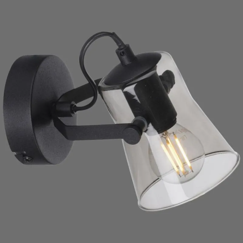 Suspension Verre Fumé-Luminaires Leuchten Direkt Applique murale Leuchten-Direkt TINULA Noir, 1 lumière