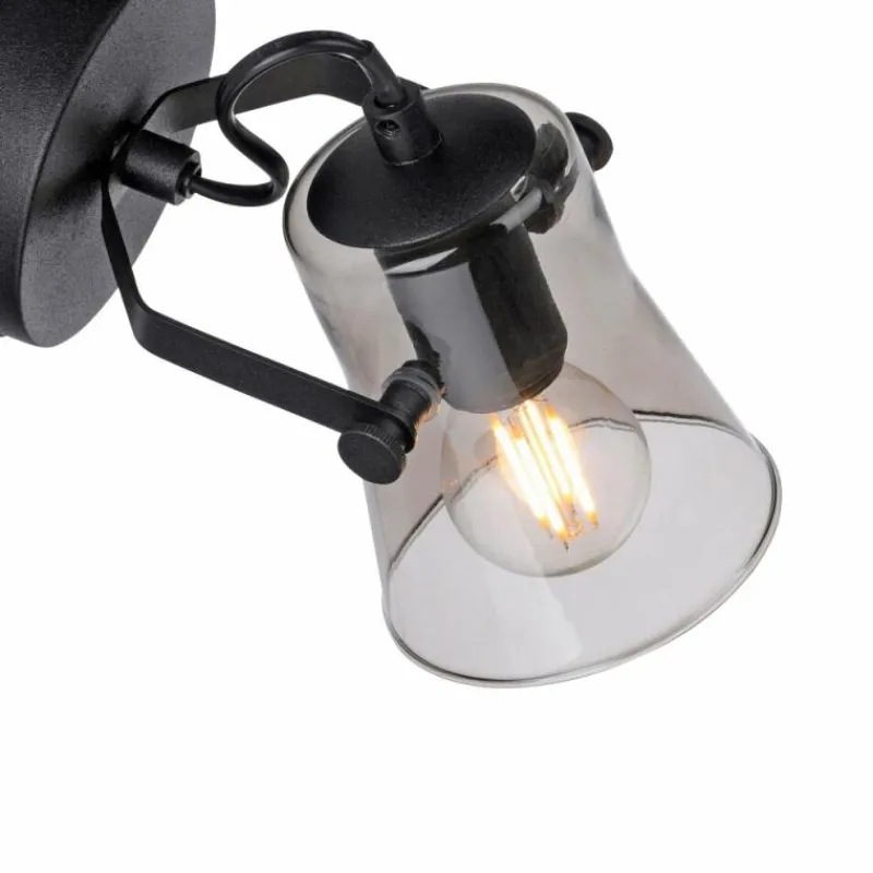 Suspension Verre Fumé-Luminaires Leuchten Direkt Applique murale Leuchten-Direkt TINULA Noir, 1 lumière