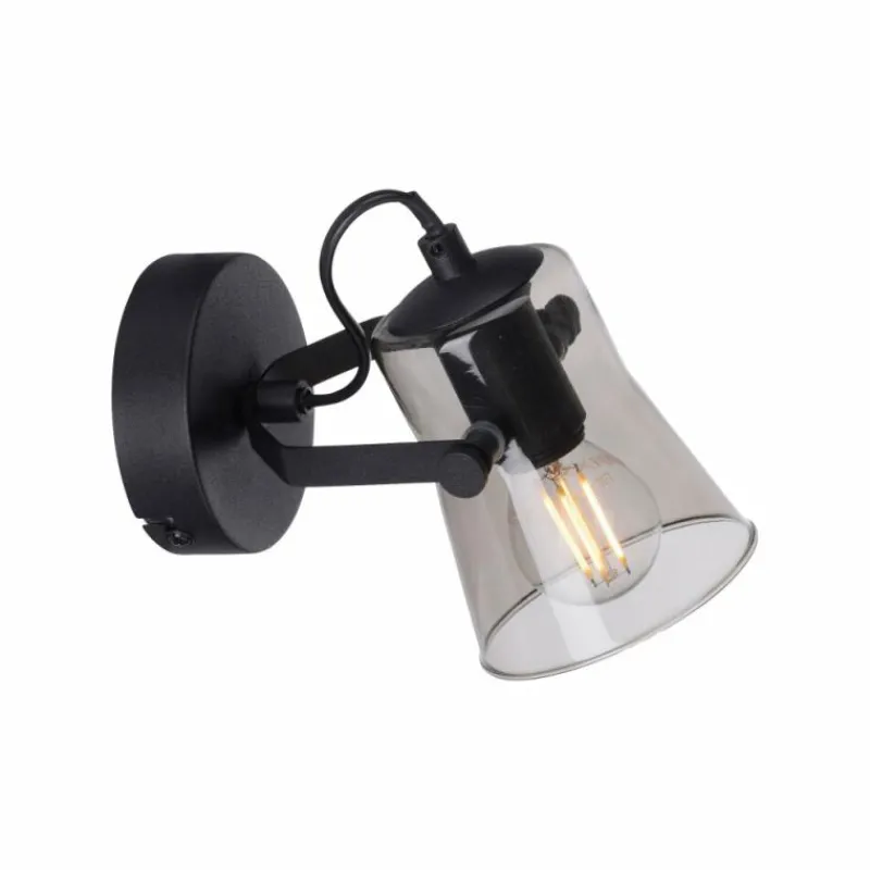 Suspension Verre Fumé-Luminaires Leuchten Direkt Applique murale Leuchten-Direkt TINULA Noir, 1 lumière